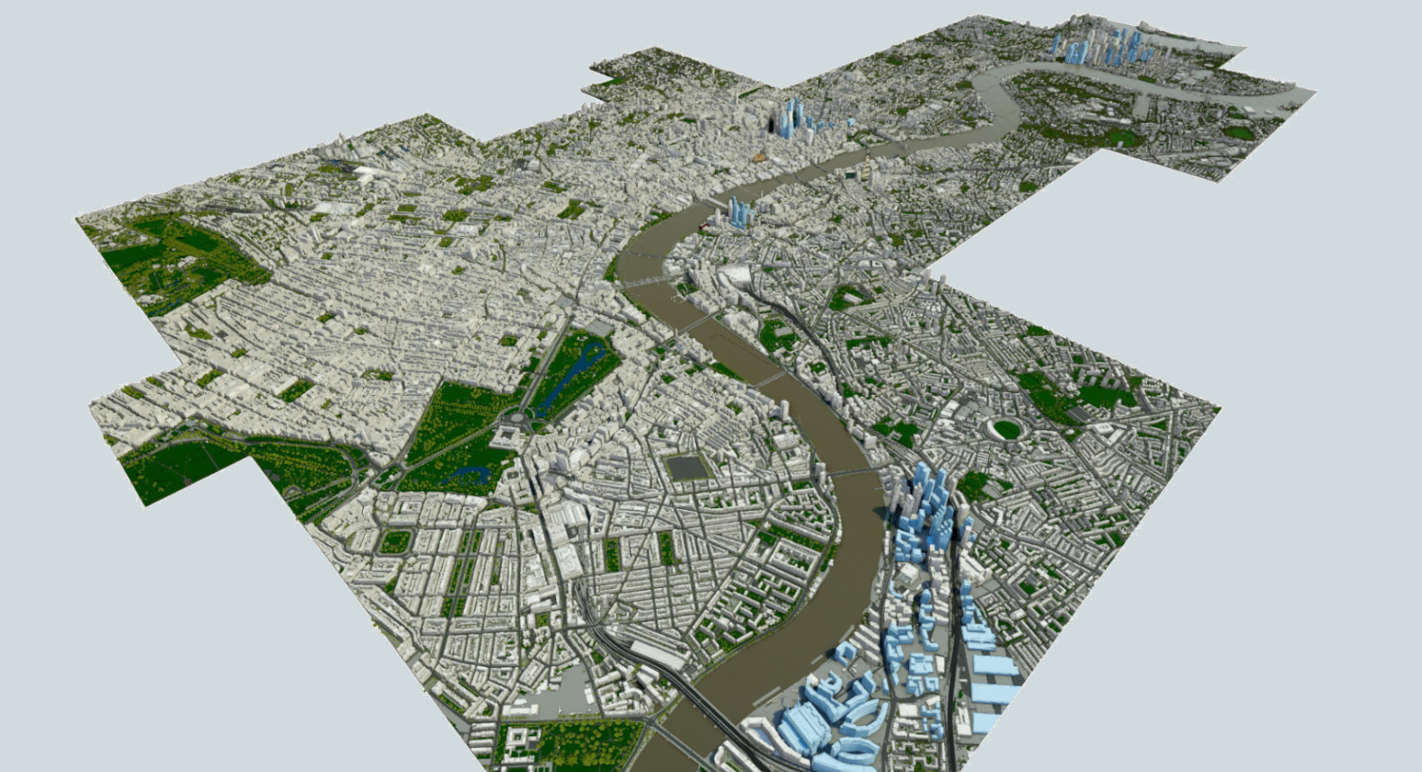 Render of 3D city model of London
