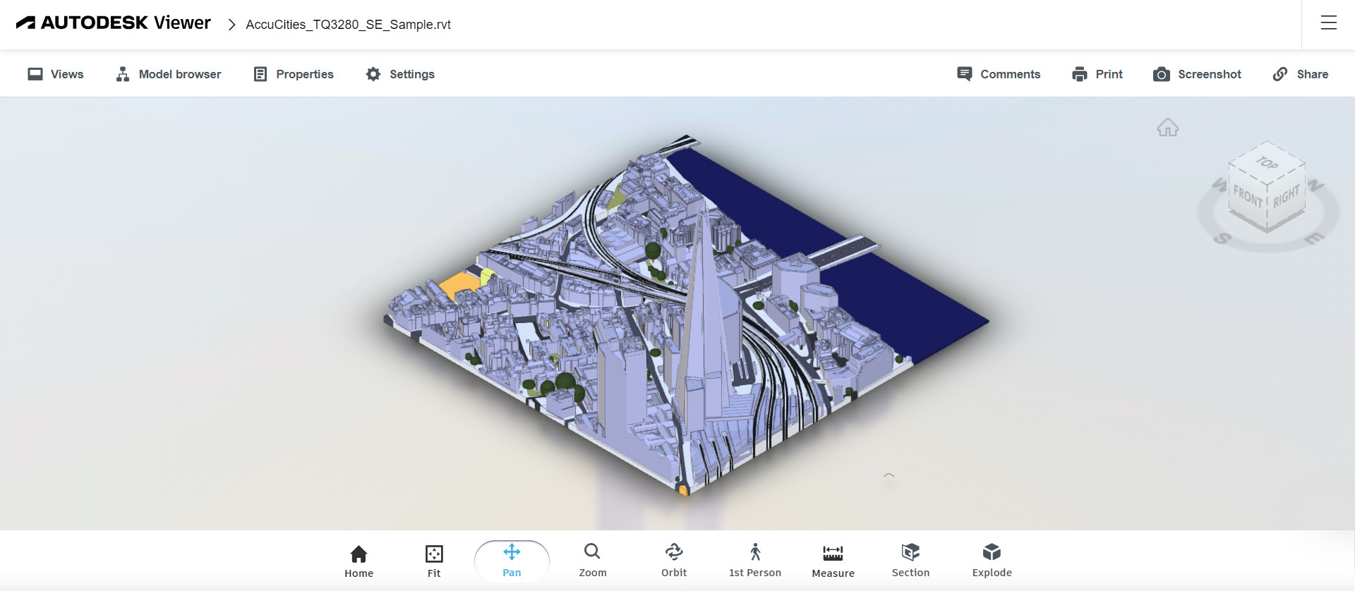 Click for an Interactive 3D City model sample in Revit format